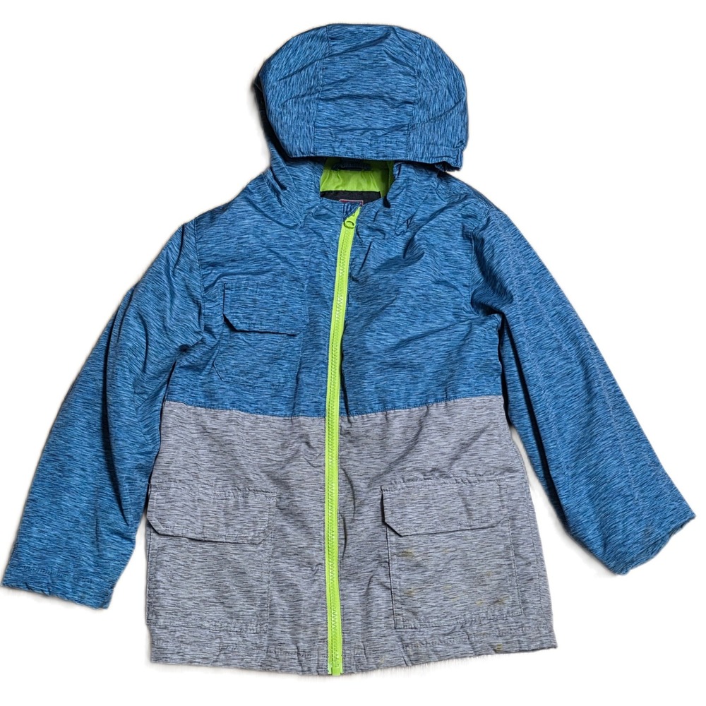 Swiss‎ Tech Hooded Jacket Kid's Size 5T Blue Gray Lightweight Weather Resistant